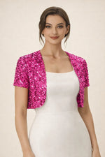 Bolero mariage paillette Fuchsia