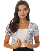 Bolero mariage paillette gris