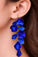Boucle d'oreille mariée bleue
