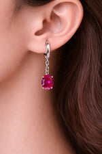 Boucle d'oreille mariée fuchsia