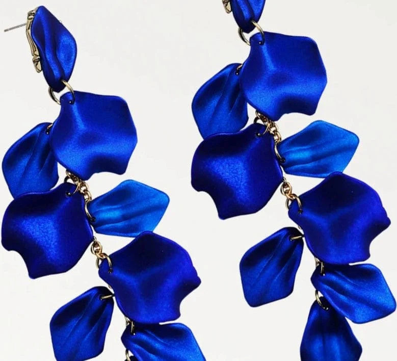 Boucle d'oreille mariée bleue