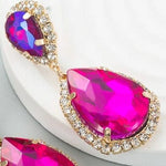 Boucle d'oreille mariée fuchsia