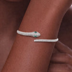 Bracelet Mariée Serpent en Argent 925 & Moissanite