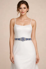 Ceinture bleu pour robe de mariée