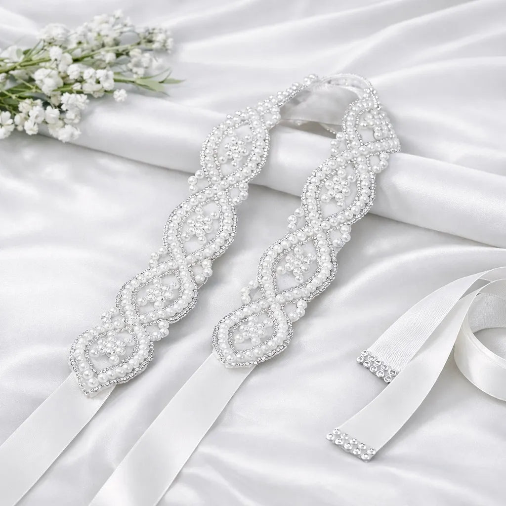 Ceinture de perles pour robe de mariée