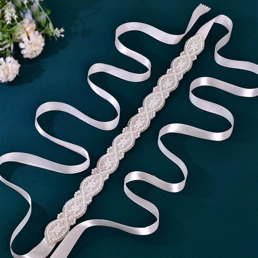 Ceinture de Perles pour Robe de Mariée vue de face