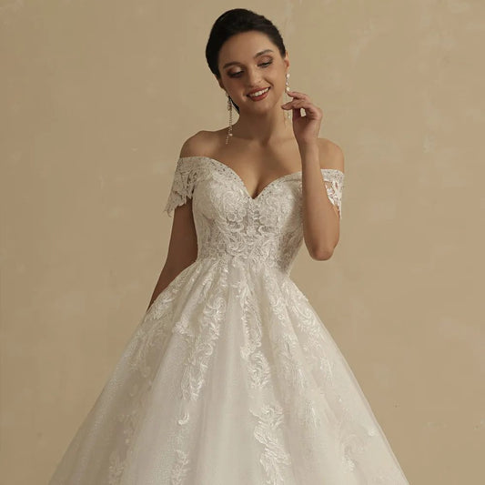 Robe de Mariée Bohème en Dentelle et Tulle