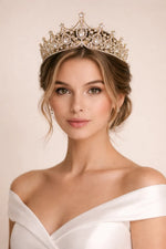 Diadème doré mariage