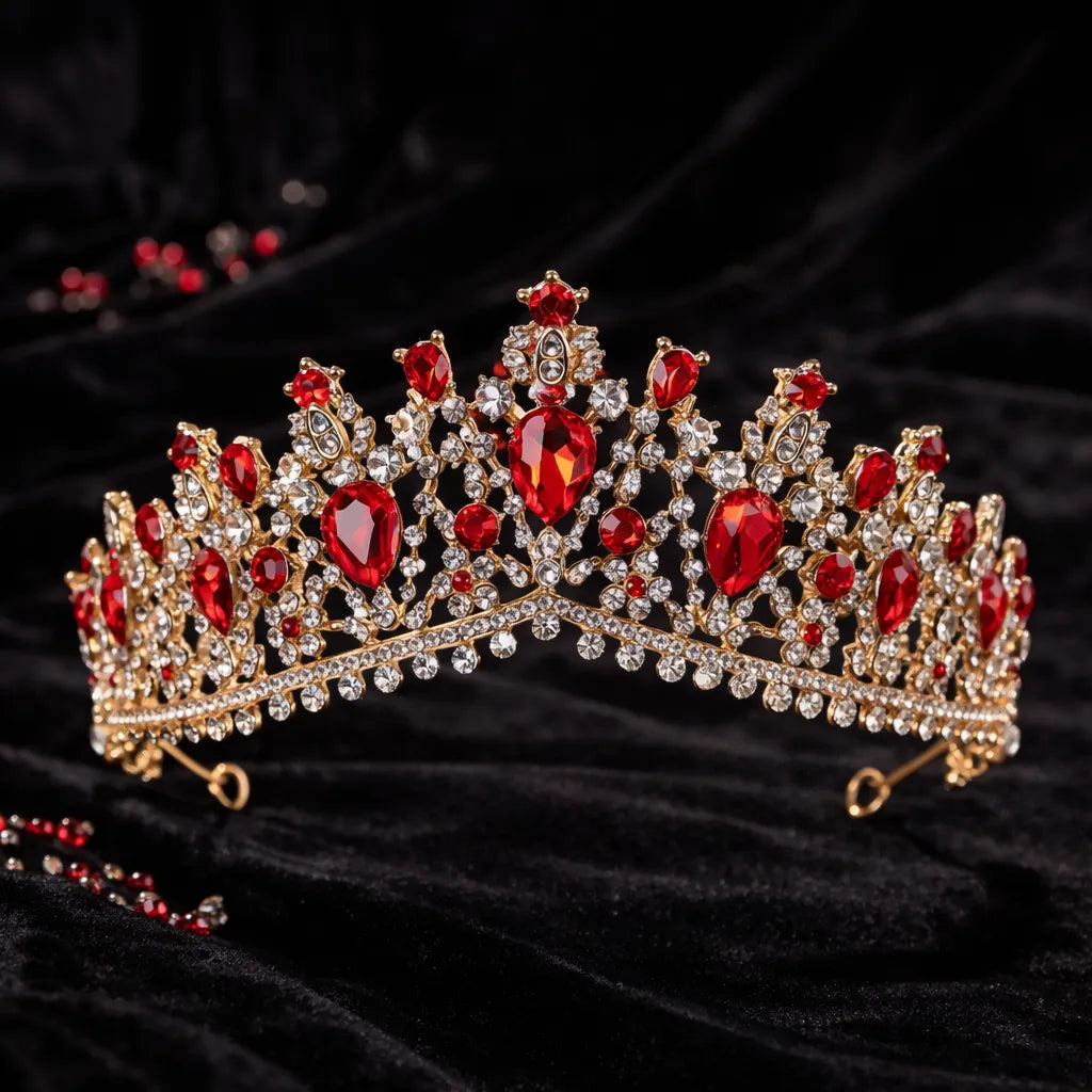 Diadème mariage rouge