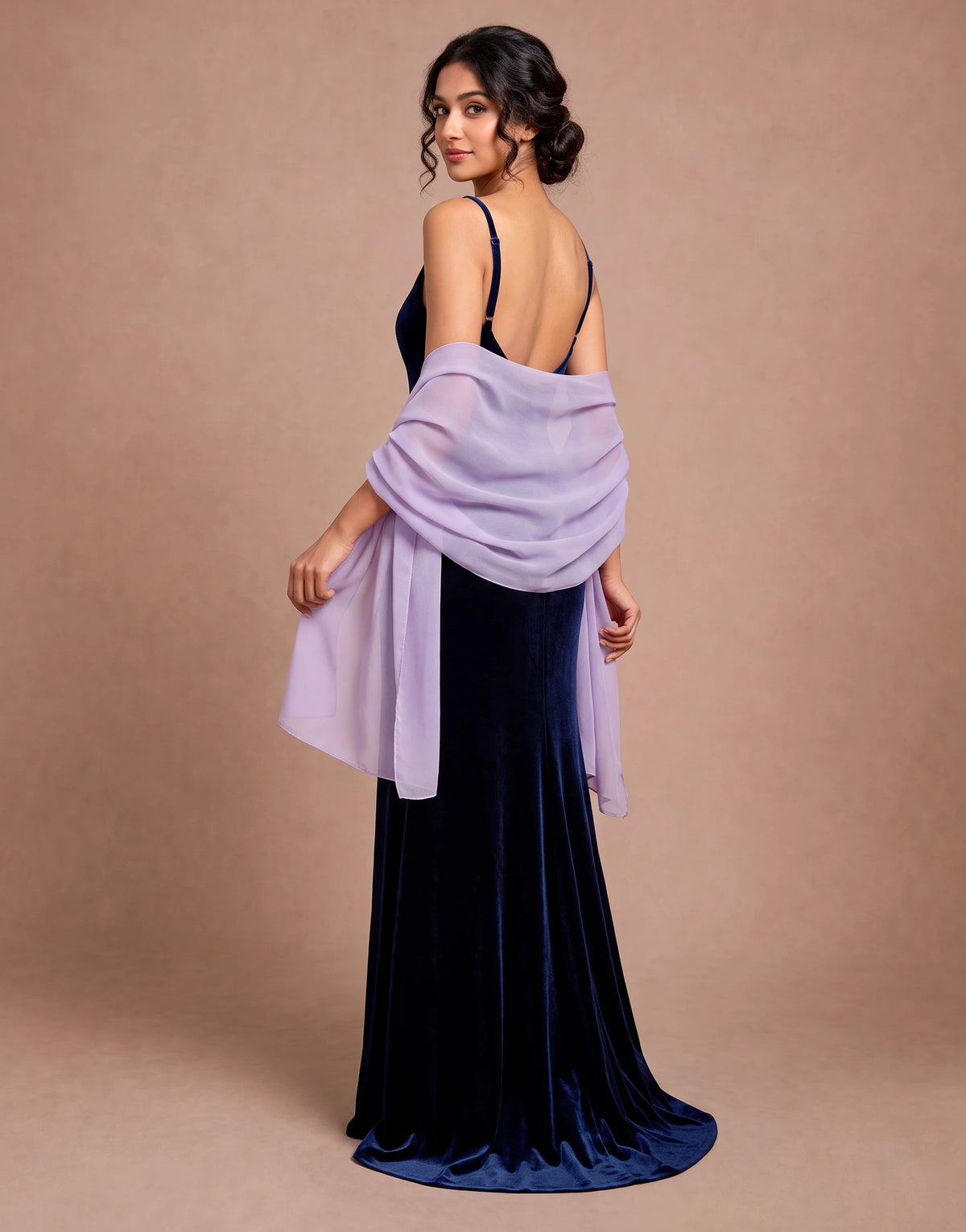 Étole lilas en mousseline pour mariage
