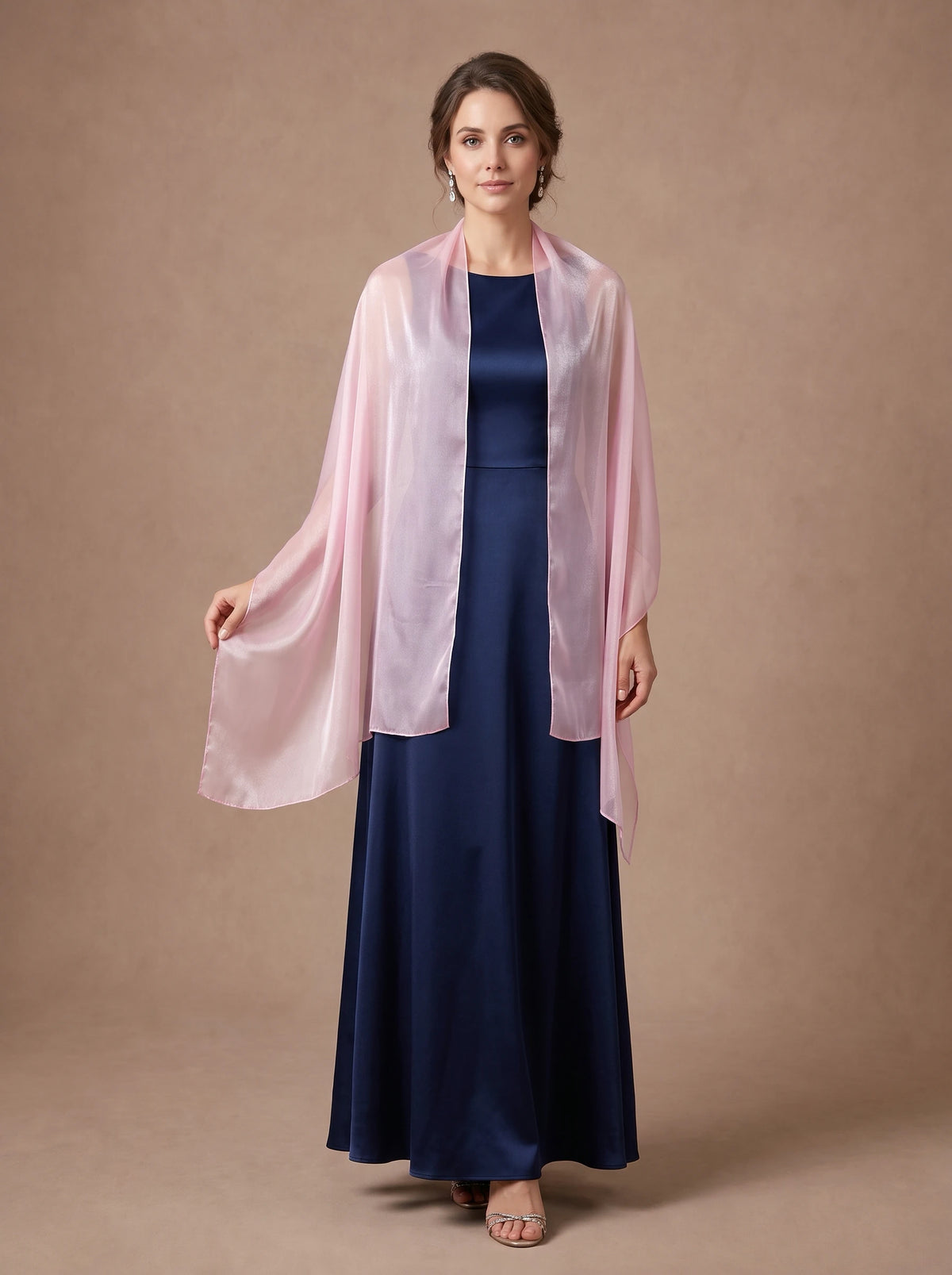 Étole rose légère et transparente pour mariage