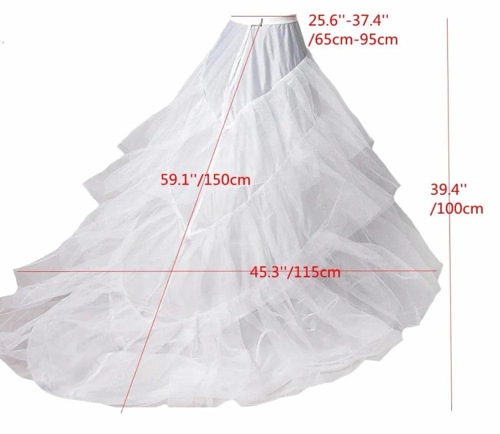 Jupon Robe de Mariée avec Traine vue de face