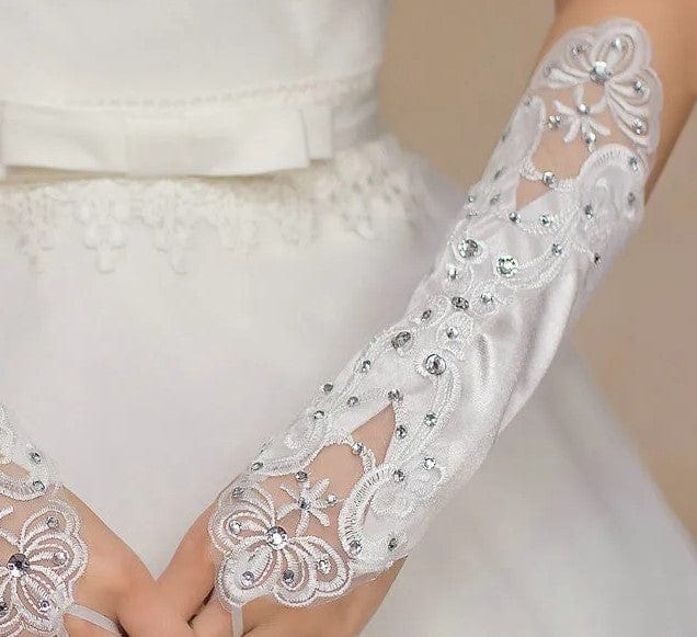 Détails de Mitaine Mariee Strass