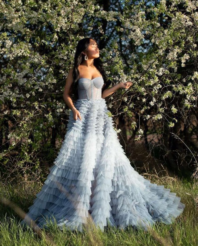 Robe de mariée Princesse Bleu – Bohelle - Main Image