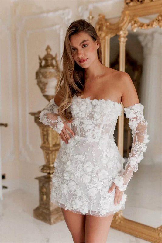 Robe de mariée courte bustier