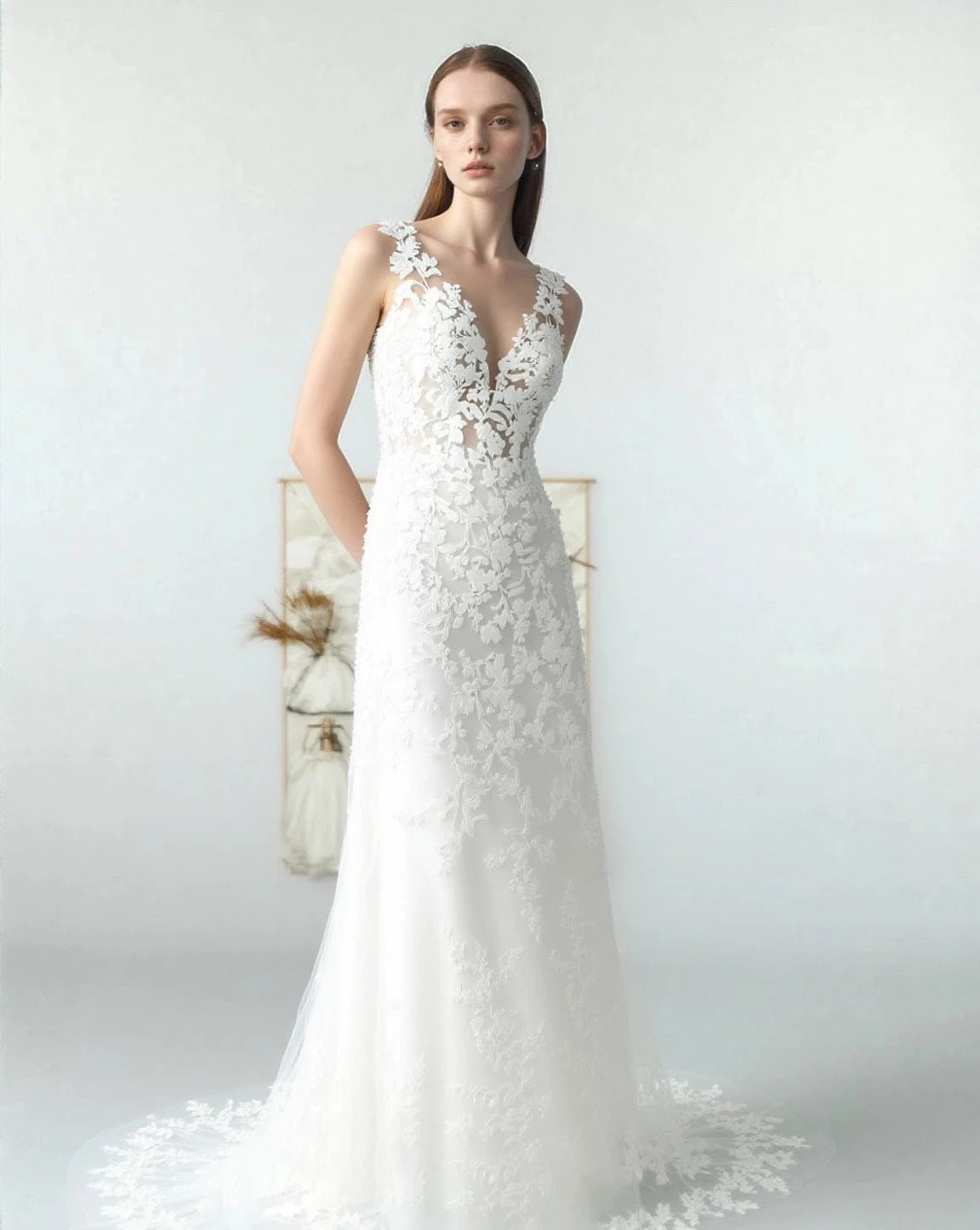 Robe de mariée dos nu plongeant