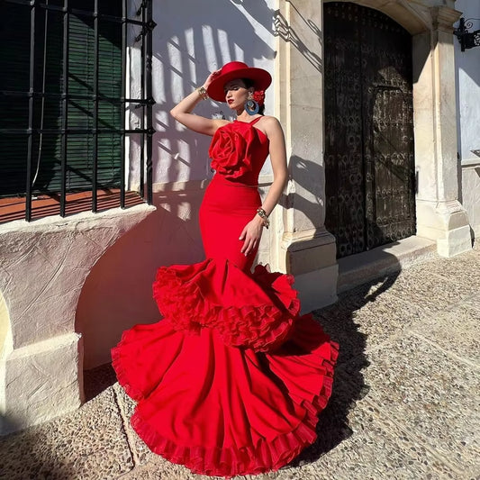 Robe de mariée espagnole rouge