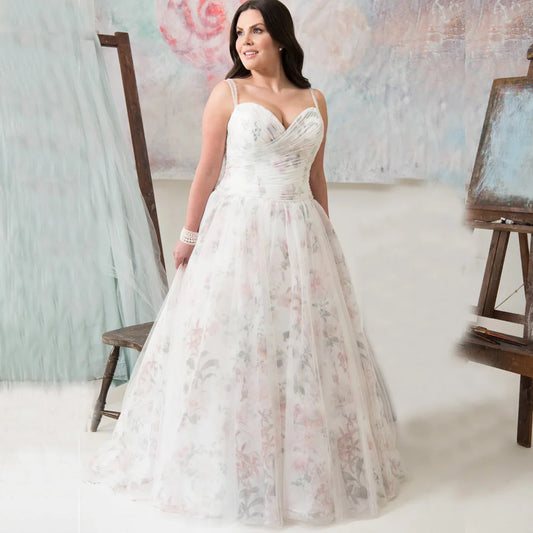 Robe de mariée grande taille florale