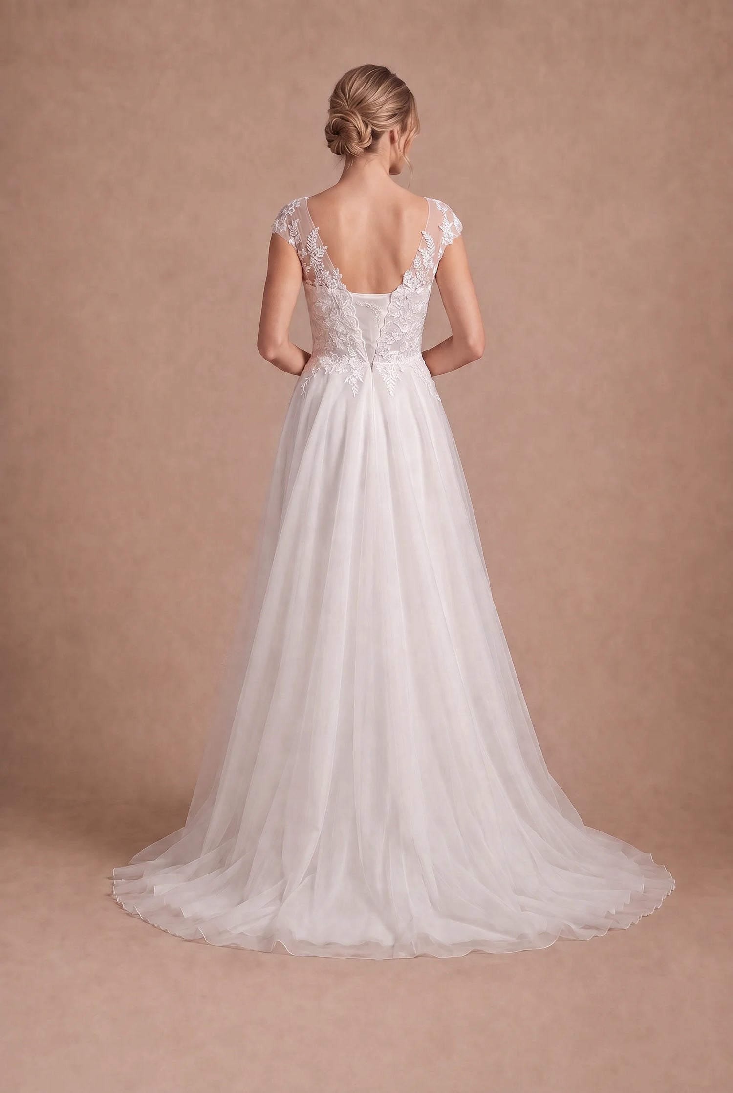 Robe de mariée Romantique en Dentelle et Tulle