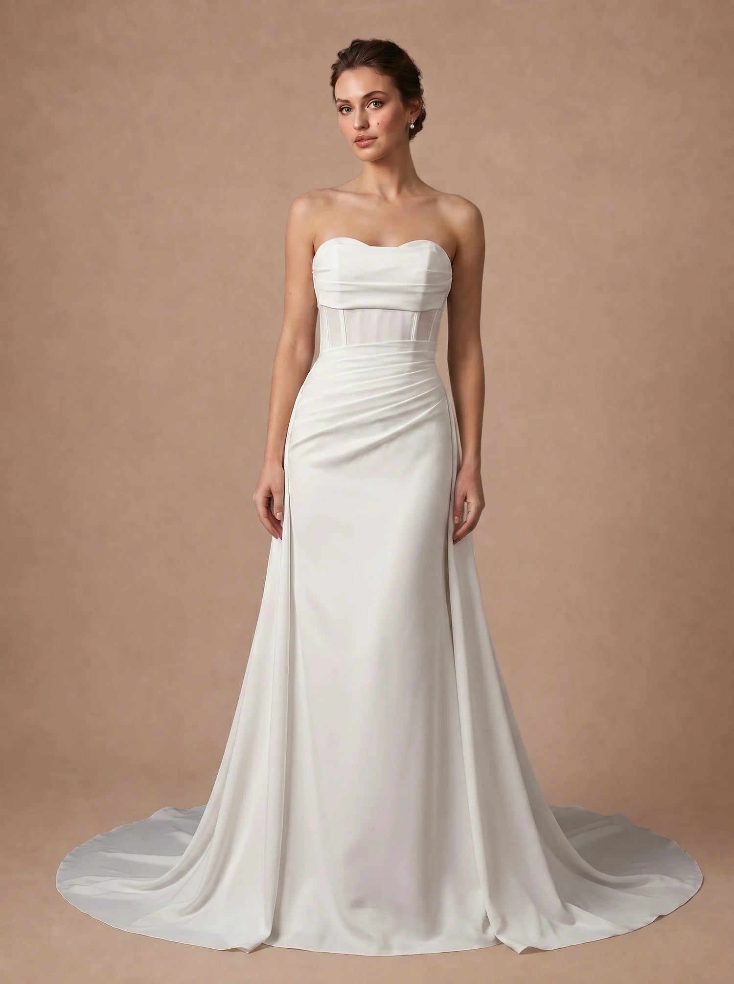 Robe de mariée Sirène Bustier avec Traîne amovible