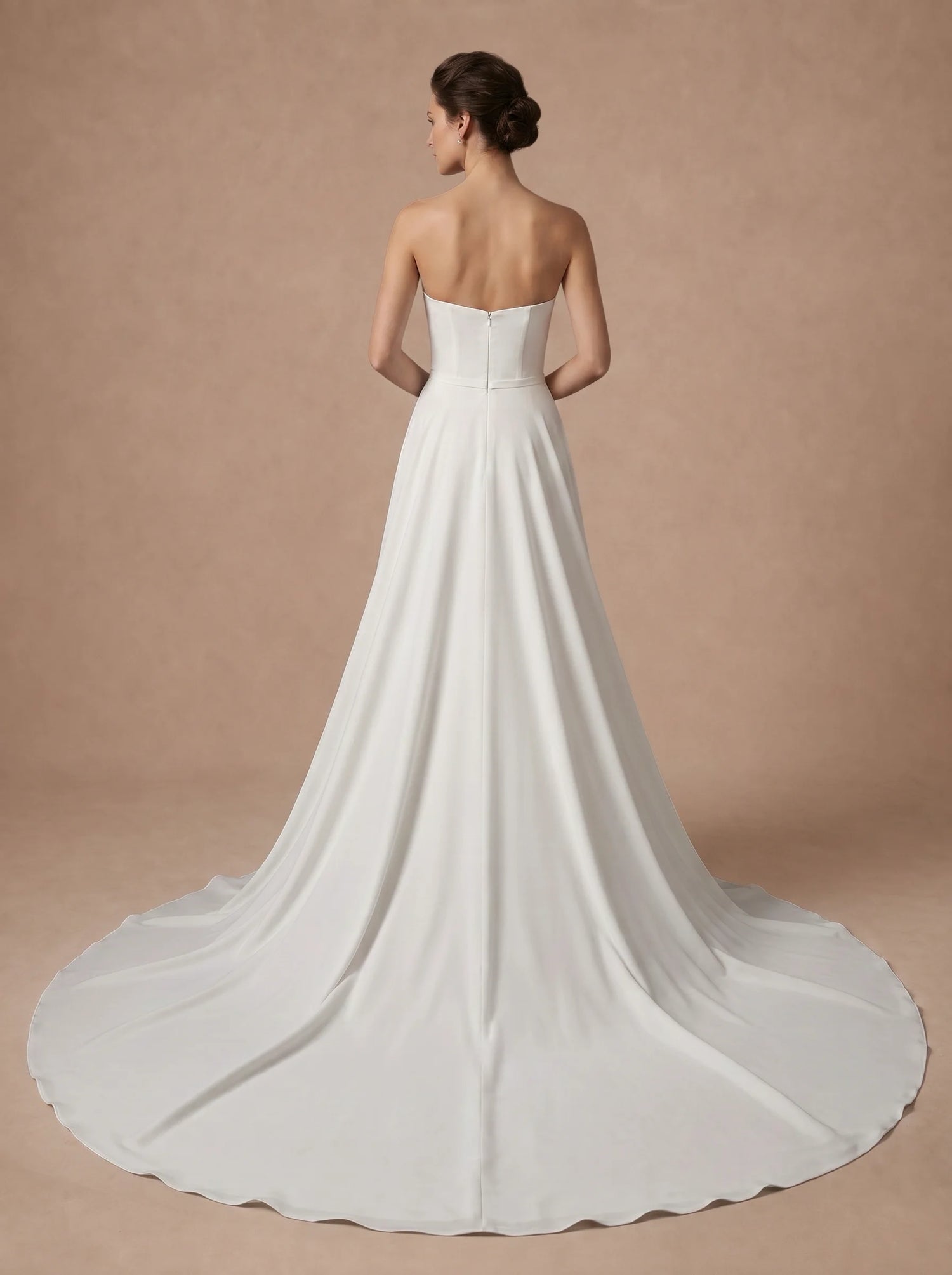 Robe de mariée Sirène Bustier avec Traîne amovible