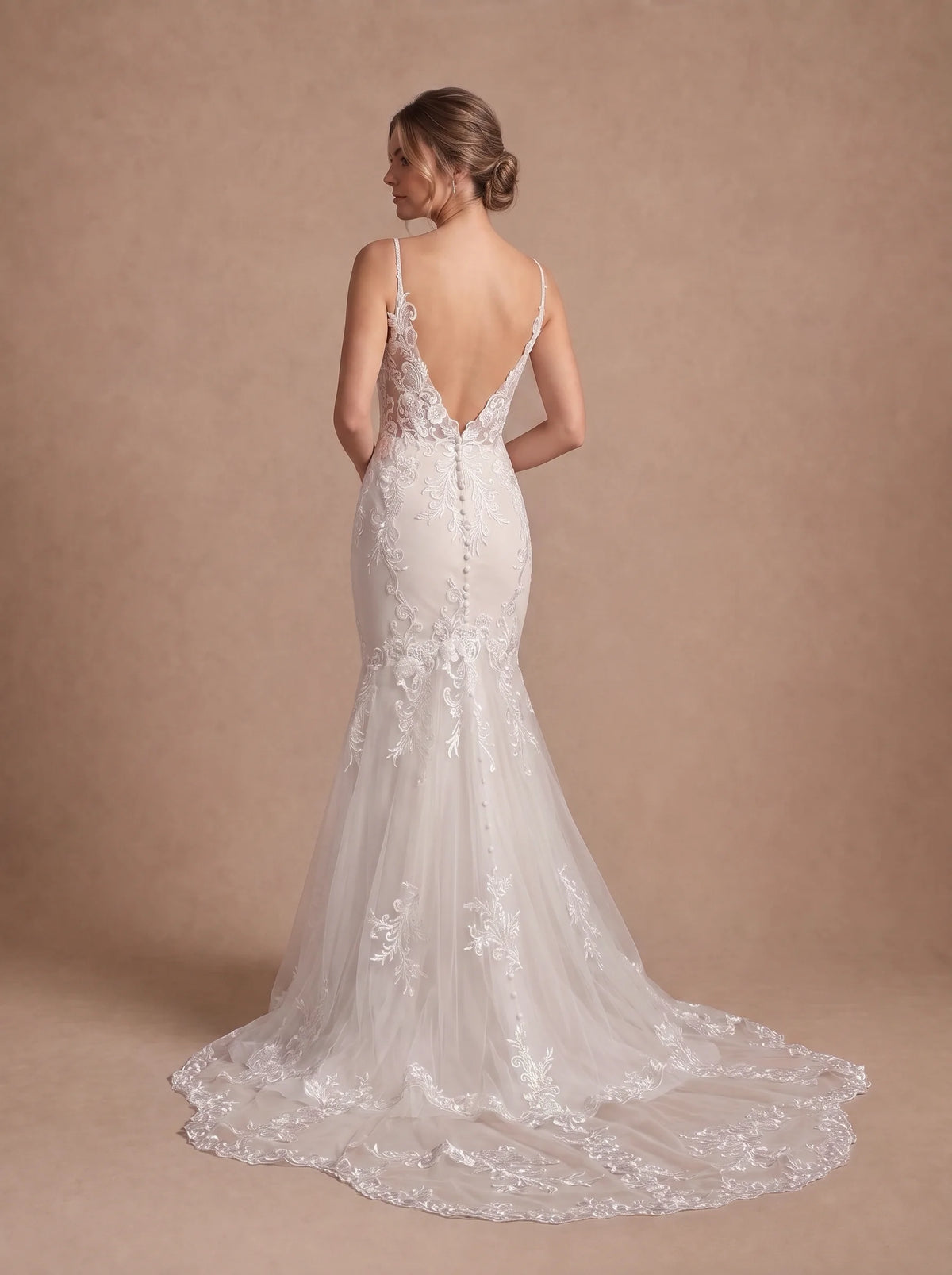 Robe de mariée Sirène Ivoire en Dentelle