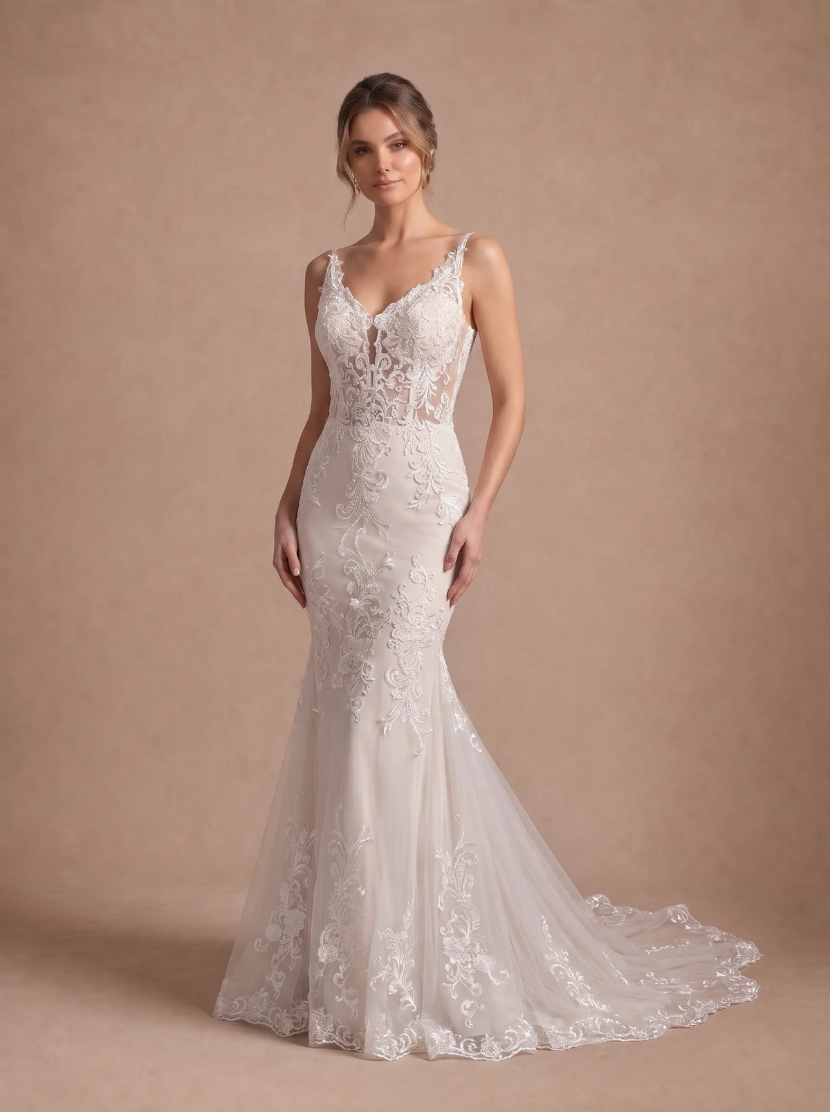 Robe de mariée Sirène Ivoire en Dentelle