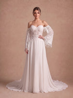 Robe de mariée bohème fluide de plage à bustier cœur