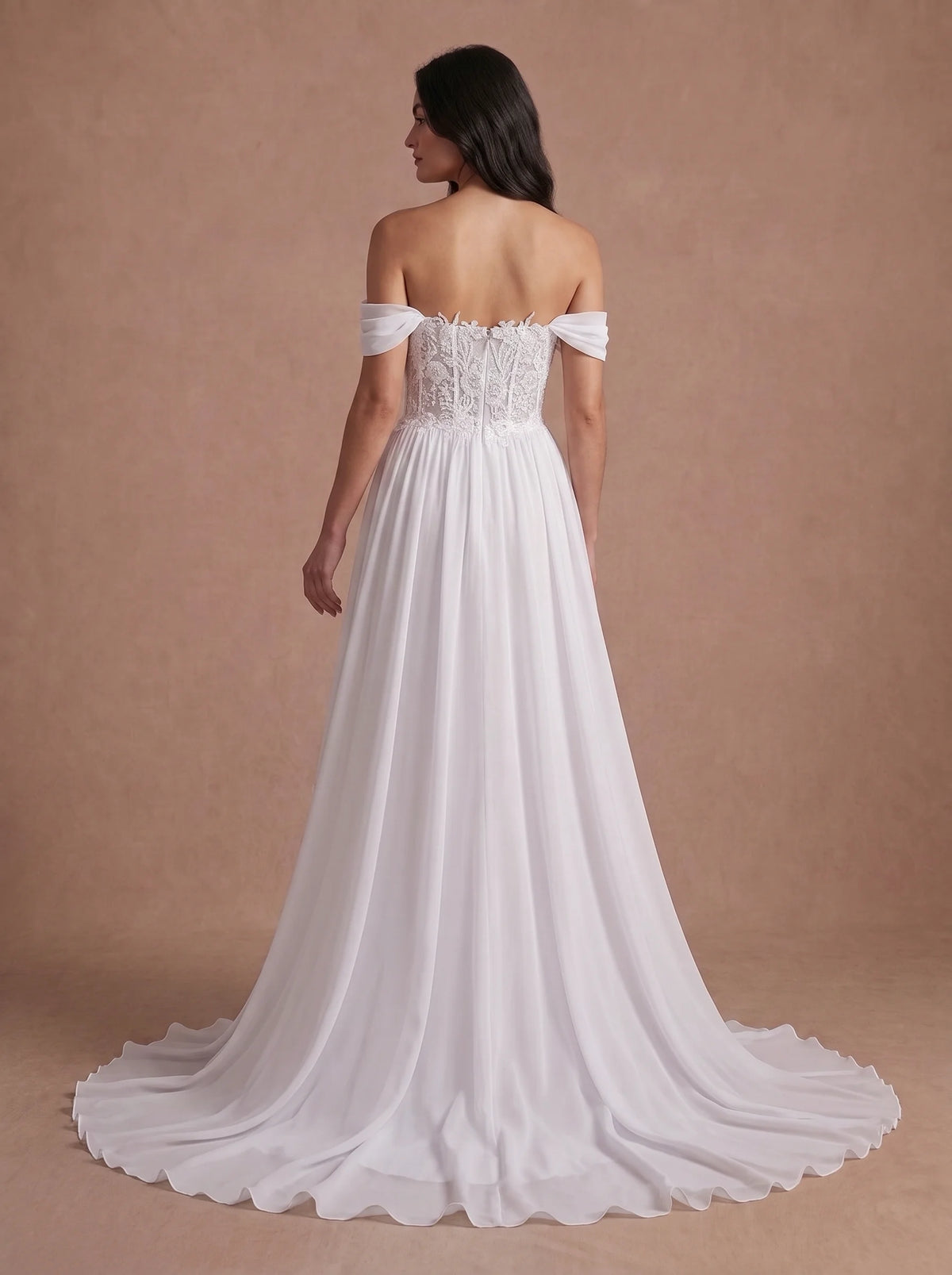 Robe de mariée bustier brodé
