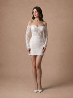 Robe de mariée courte bustier avec dentelle