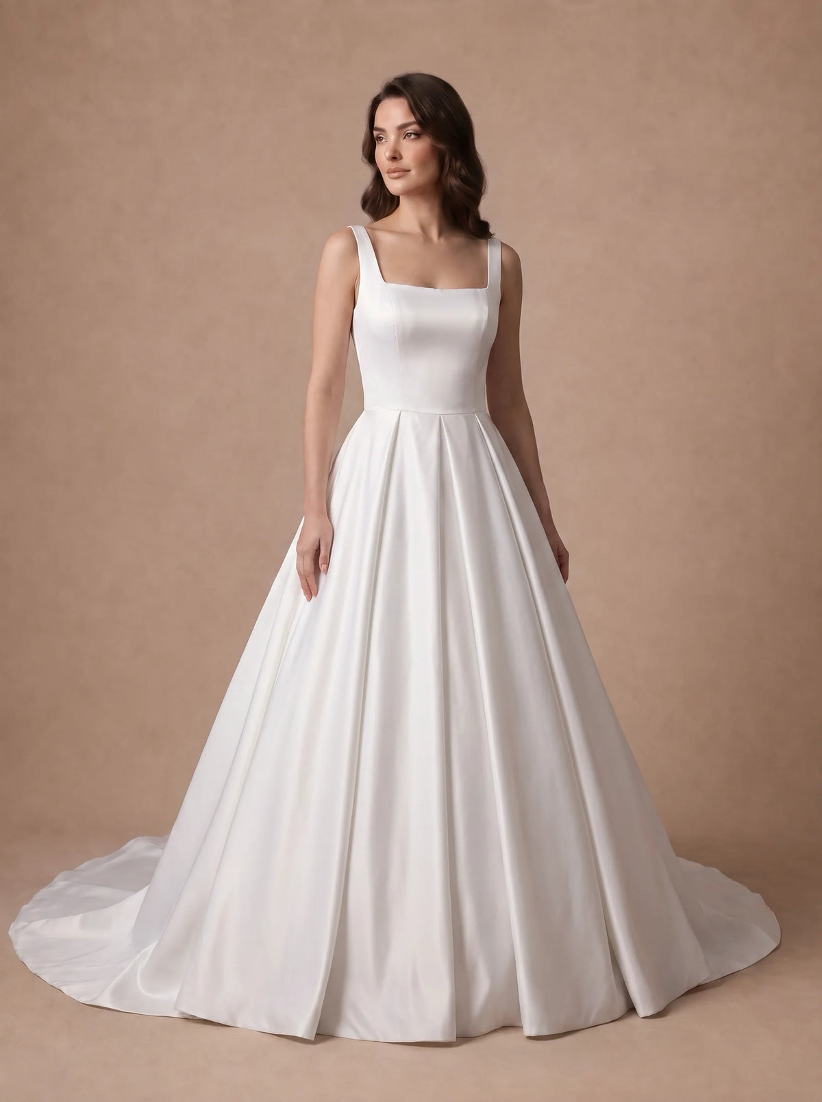 Robe de mariée drapée fluide