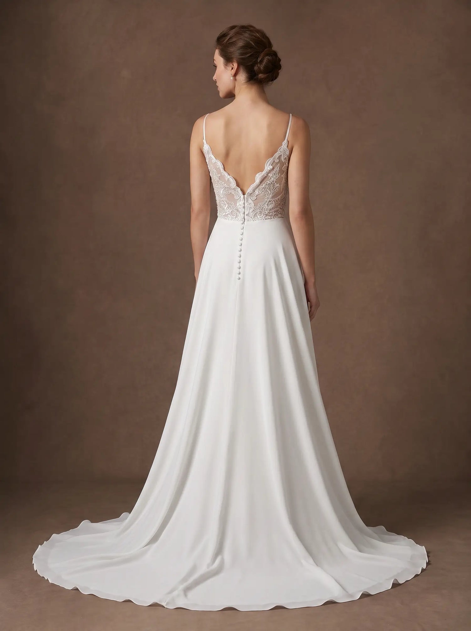 Robe de mariée trapèze satin