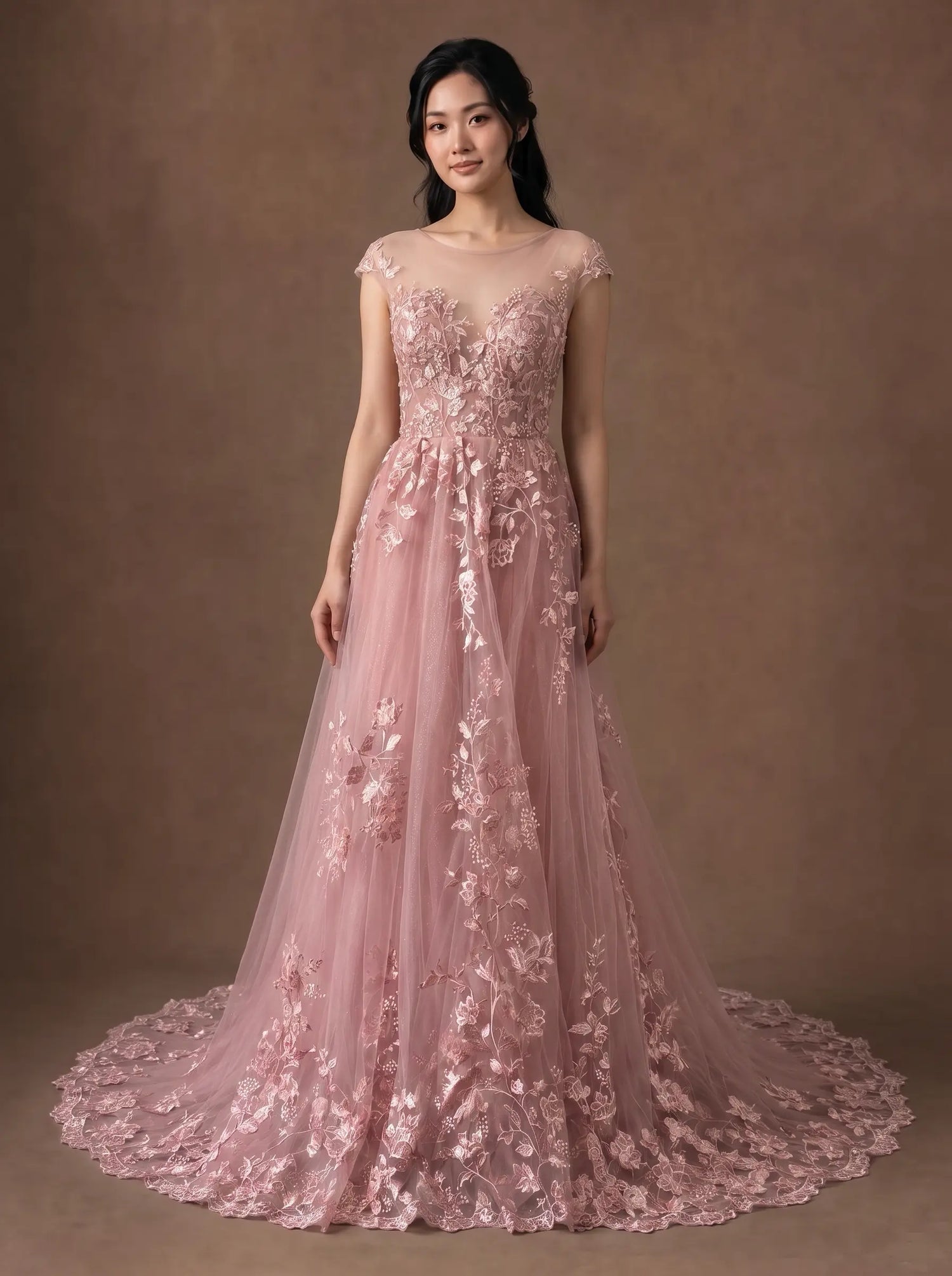 Robe de mariée vieux rose