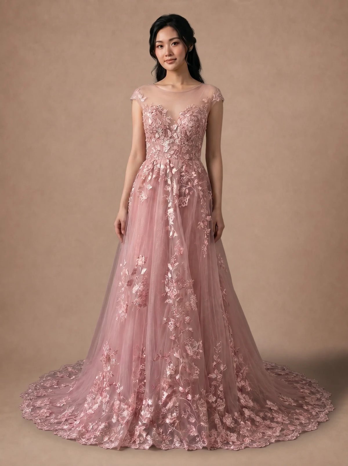 Robe de mariée vieux rose
