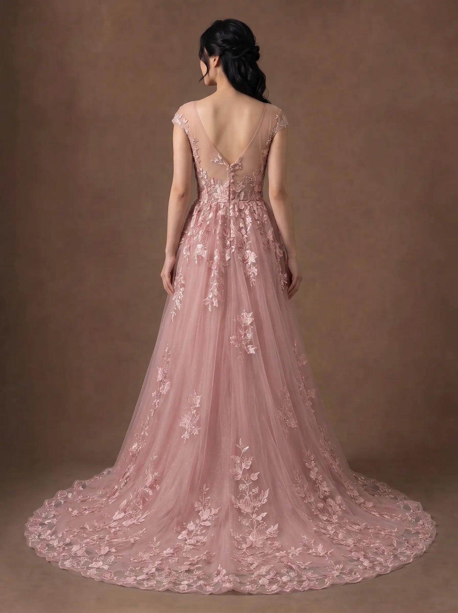 Robe de mariée vieux rose