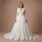Robe de mariée blanche princesse romantique en dentelle