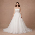 Robe de mariée bustier avec perle