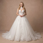 Robe de mariée bustier bohème princesse en dentelle