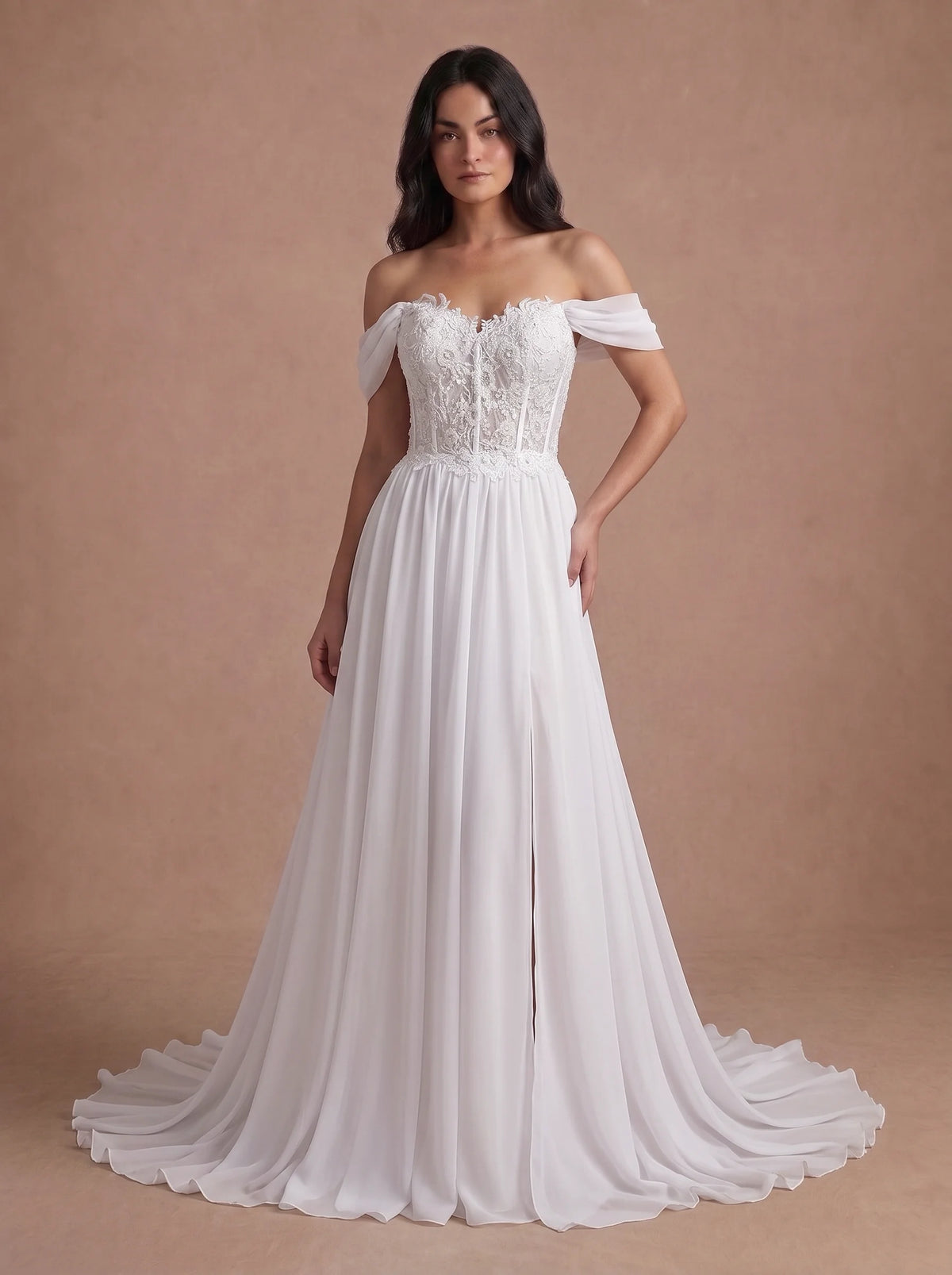 Robe de mariée bustier brodé