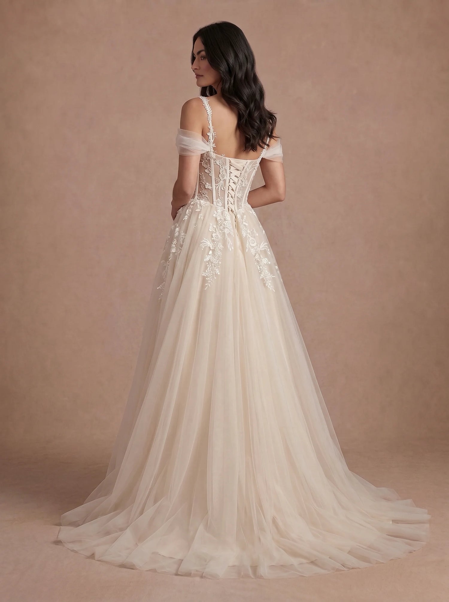 Robe de mariée champagne ivoire