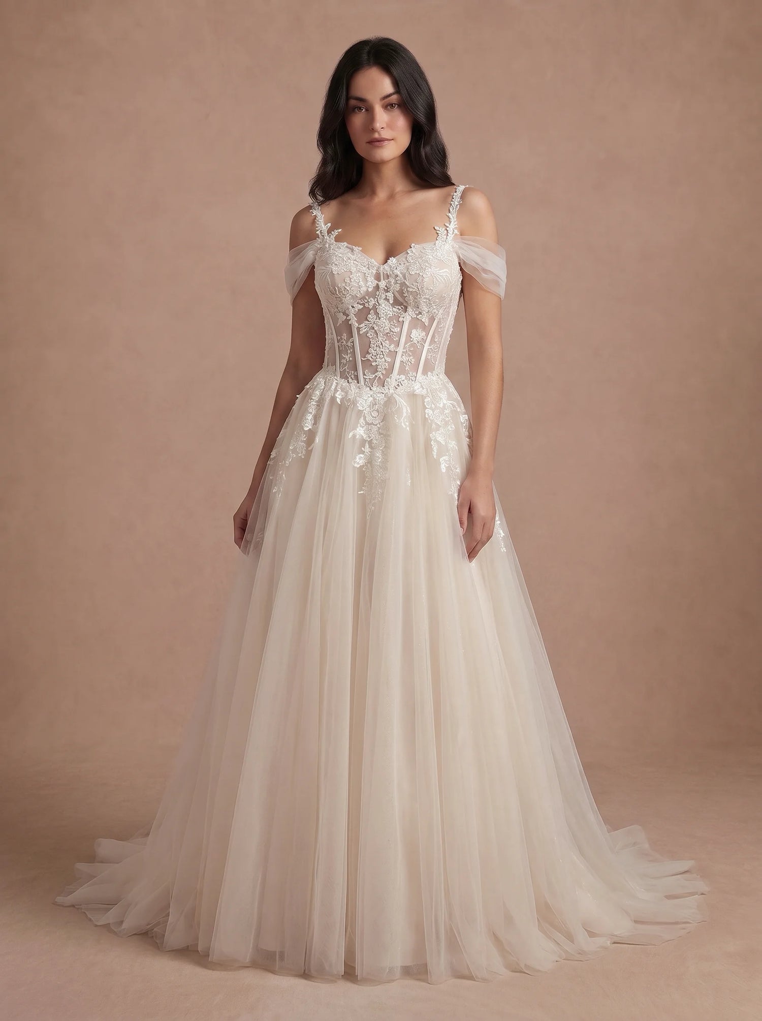 Robe de mariée champagne ivoire