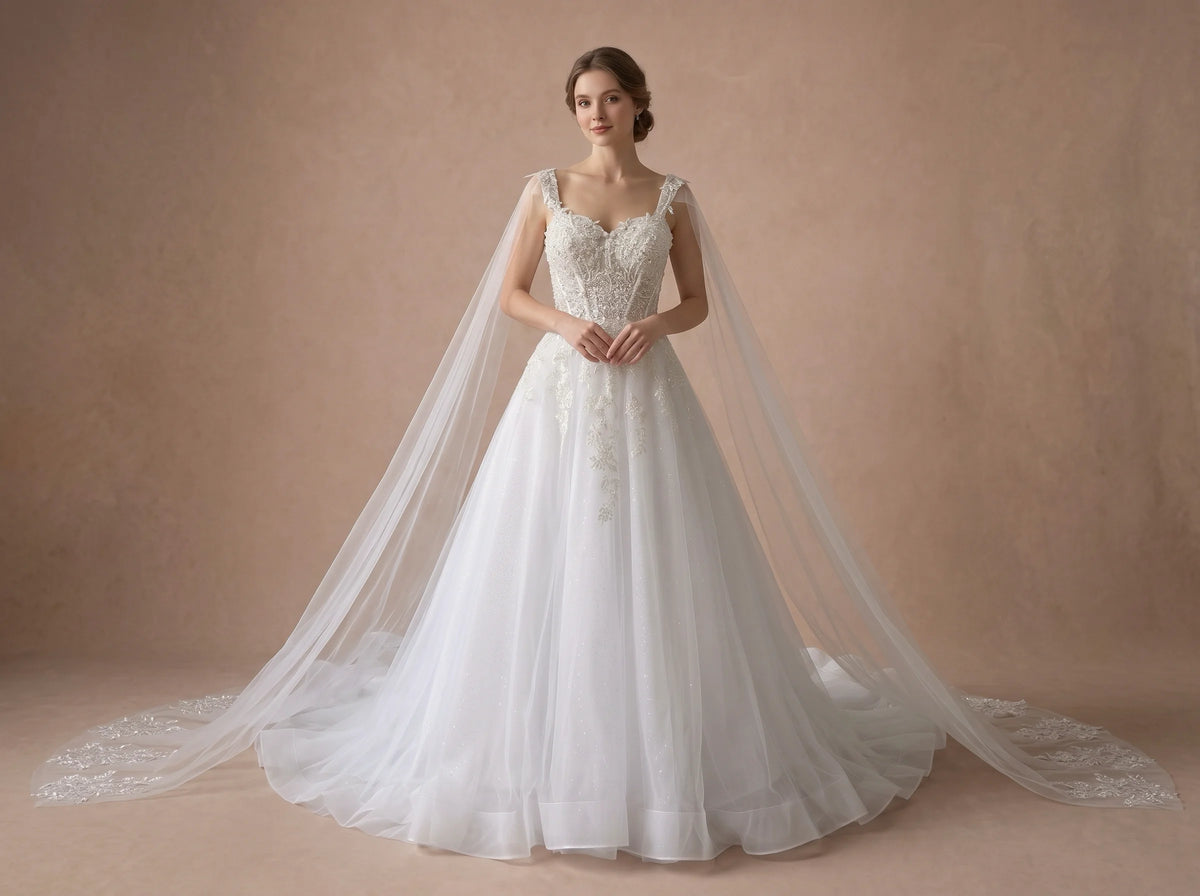 Robe de mariée dentelle et paillette