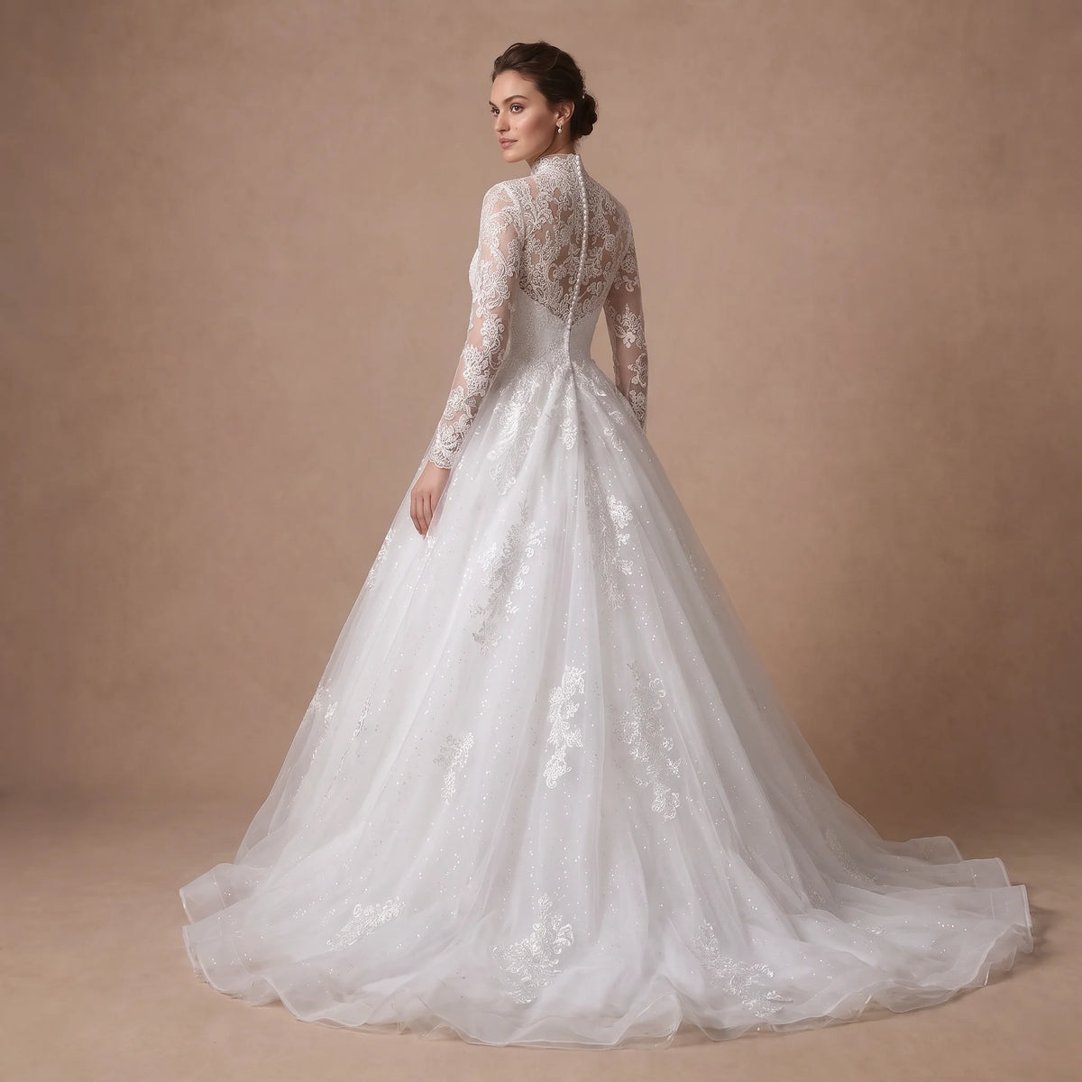 Robe de mariée princesse classique en dentelle