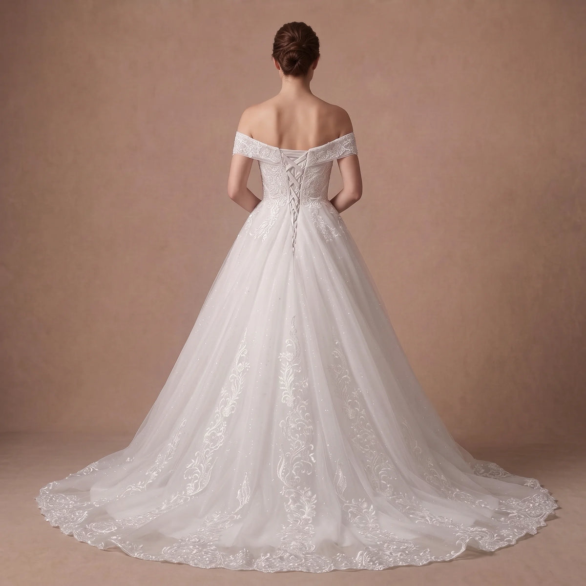 Robe de mariée princesse en tulle volumineux