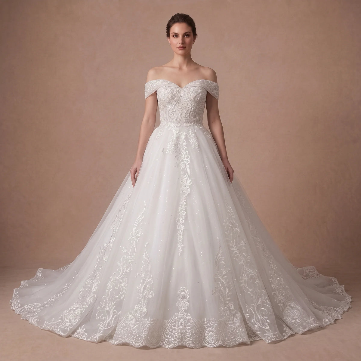 Robe de mariée princesse en tulle volumineux