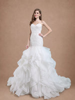 Robe de mariée sirène romantique organza