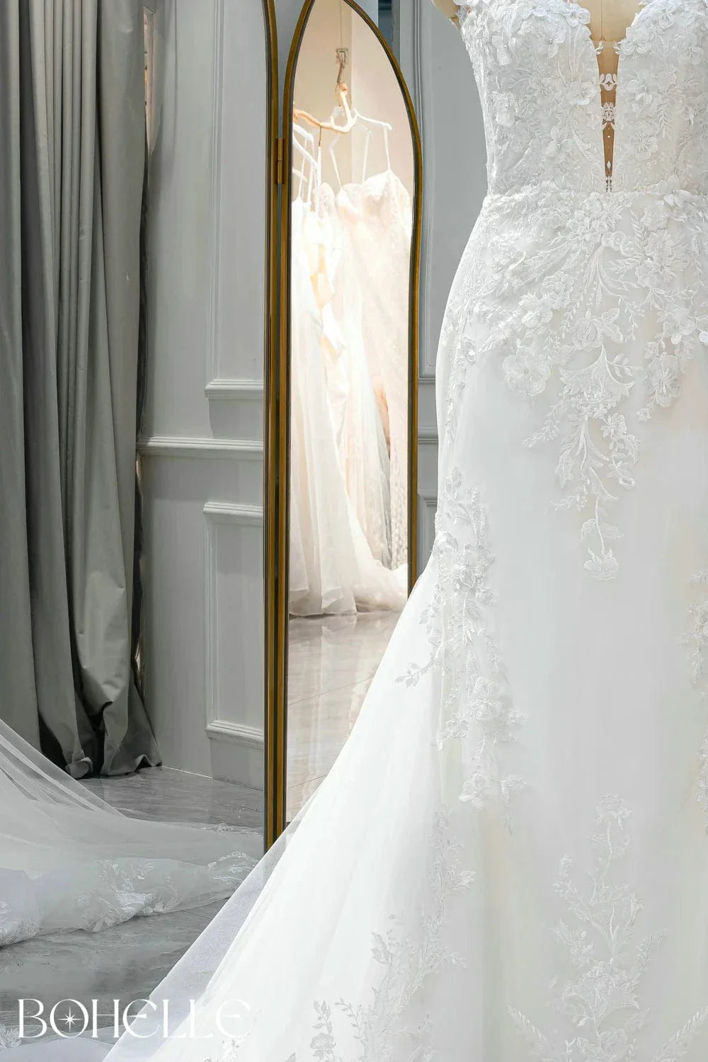 Gros plan sur les détails de Robe de mariée Sexy Chic