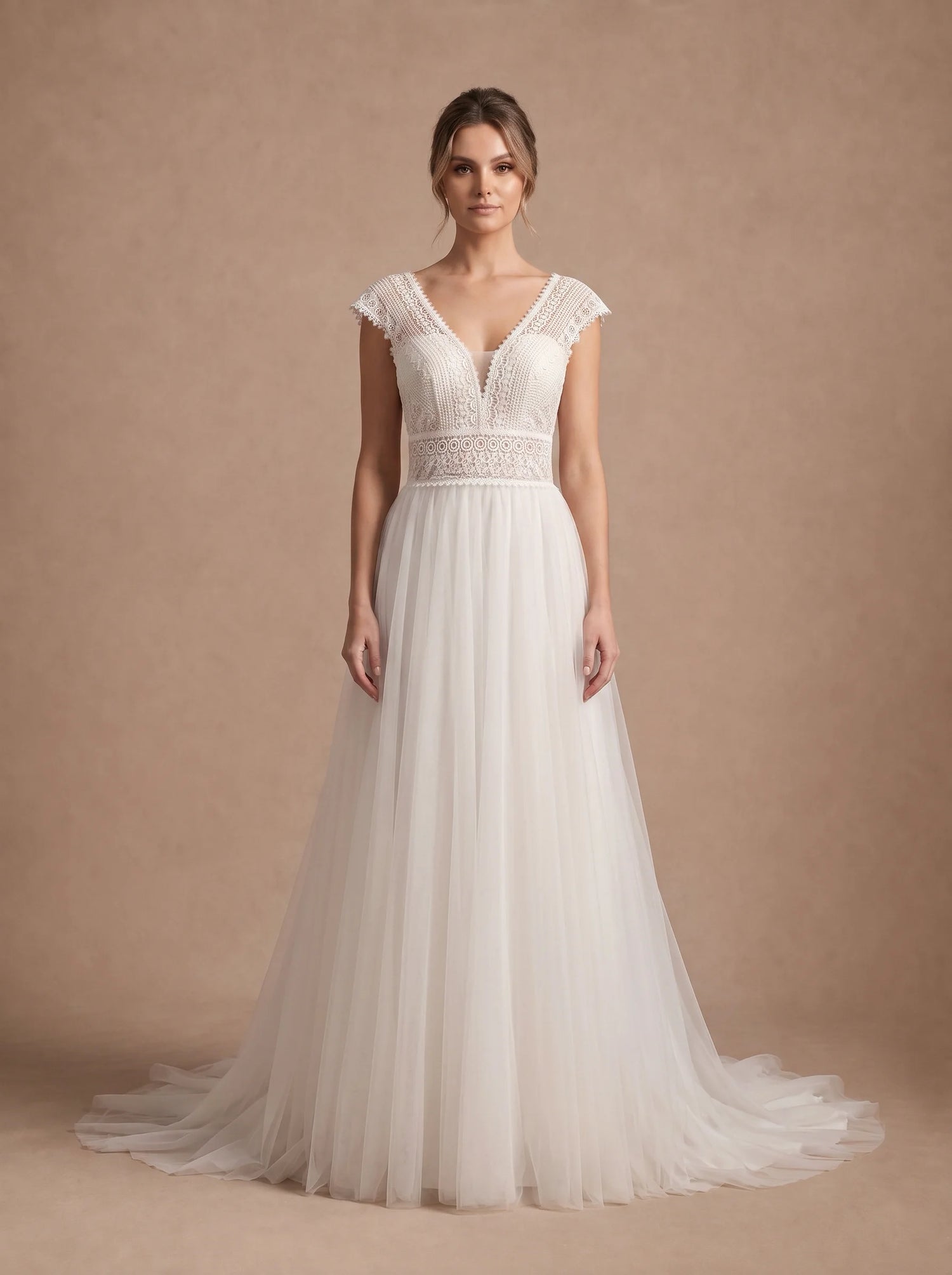 Robe de mariée simple et élégante en dentelle