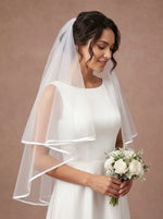 Voile de mariée court à deux niveaux – 100 cm