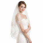 Voile de mariée court en dentelle
